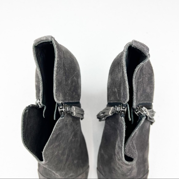 Rag & Bone Margot gray zip closure suede ankle booties size 8 - Picture 7 of 10